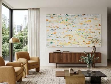 Sunlit Mosaic – Textured Abstract Canvas Wall Art