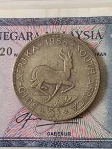 1958  south Africa 5 suid coin