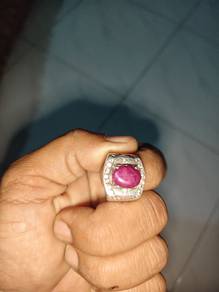 cincin perak Batu delima size 19