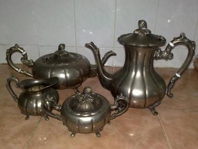 3501 antique silver plated large tea set teko