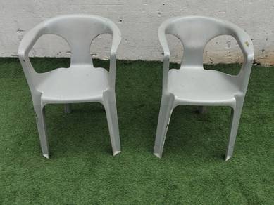 YE99T Kerusi Plastik Plastic Arm Chair Grey