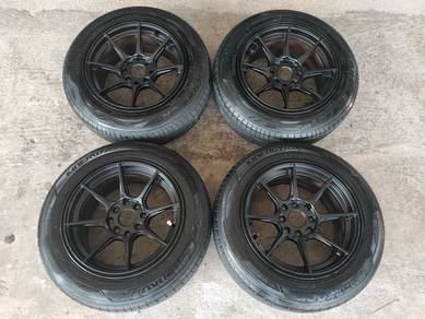 Rim Xxr 527 14 inch tayar 95% blm flx axia wira