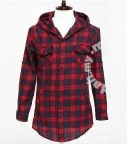 0297 READY STOCK Red Hoodie Men Long Sleeved Shirt