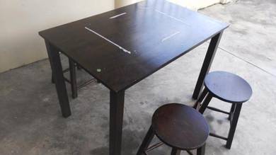 Black Wooden Dinning Table wt 4 Stool TN702