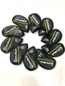 Taylormade Black PVC Leather Iron Covers