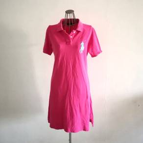 Polo Ralph Lauren Mesh Pink Dress Blue Horse