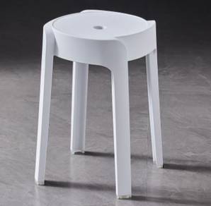 White Round Chair Stool Kerusi Living Room Dining