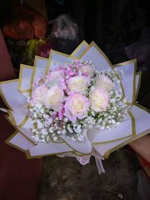 Pink White Rose Bouquet