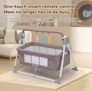 Baby cot full set with mosquito net (Khaki color)