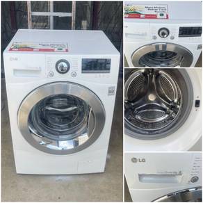 LG inverter front load hot washer mesin basuh 8.0k