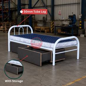 Katil Single Heavy Duty With Storage | Katil Besi