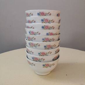 Oriental rice bowl pastel floral 9