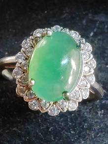Giok Jadeite Jed Burma Hijau Ais Asli (Gred A)