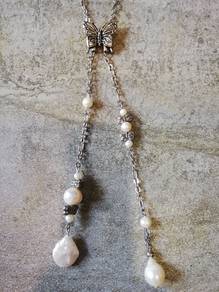 Necklace (pearl with butterfly pendant)