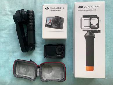DJI Osmo Action 4, diving kit, tripod + cover