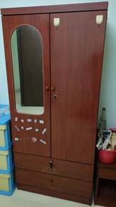 2nd hand-2doors Wooden Wardrobe Clothes Cabinet