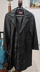 Genuine Leather Long Trench Coat / Overcoat 
