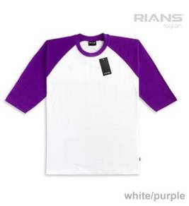 T-shirt raglan white - purple