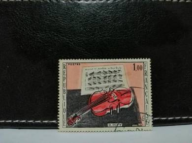 1965 France Stamp Art Musical Instrument