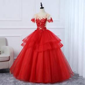 Red prom wedding bridal ball dress gown RB0787