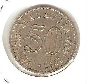 Malaysia Parliament coin 50 sen 1967 1968