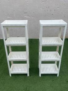 YF18W Rak Plastik 4 Tier Slim Plastic Rack Shelf