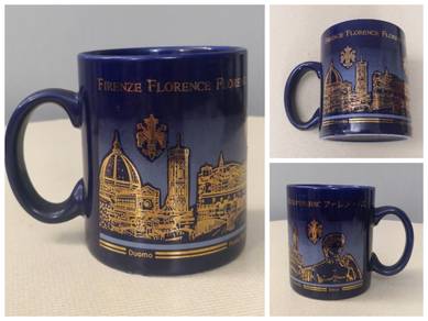 Firenze Florence blue gold mug