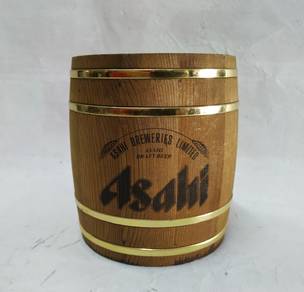 Asahi 迷你木制酒桶装饰