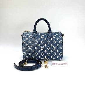 Preloved LV Monogram Denim Speedy 25 GHW