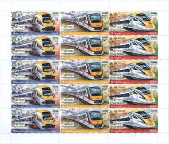 Mint Setenant Sheet Electric Train Overprint 2018