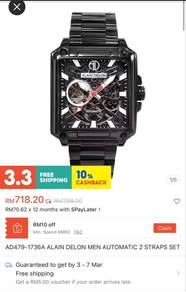 Jam Alain Delon Automatik Free 2 straps learher