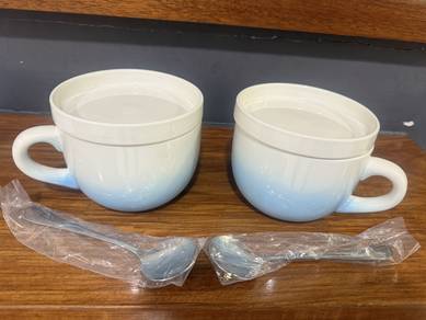 giant oversized coffee mugs set with spoon
