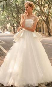 White minimalist wedding bridal dress gown RB1075