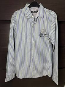Unisex Stripes Blue Shirts