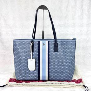 Tory Burch blue Gemini Link Canvas tote bag