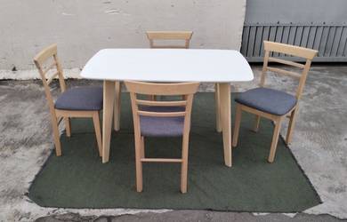 PK154 NEW * Meja Makan 4' Dining Table 1+4 Chair