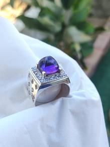 Cincin Perak Handmade Kecubung Brazil Offer