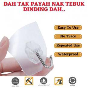 10Pc Strong Sticky Adhesive Magic Hook Transparent