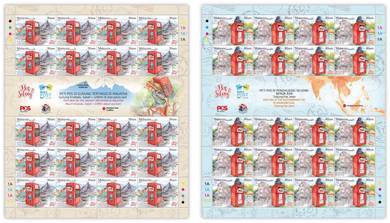 Mint Stamp Sheet World Post Day Malaysia 2019