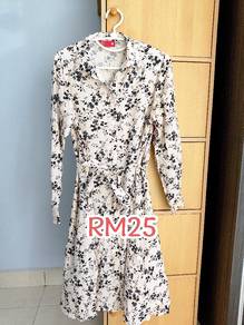 Collared White button down long sleeve dress