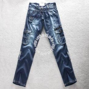 B4572 MULTi-POCKET LOW-CUT ROLL-UP JEANS PANTS