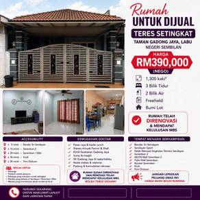 1-storey Terraced House For Sale in Labu,NSN