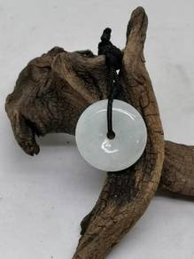 Ice White Burma JadeiteJade Harmony Buckle Pendant
