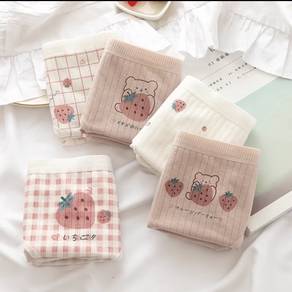 50-75kg L size strawberry cotton women underwear 
