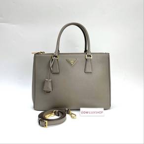 Preloved Prada Saffiano Lux Grey Tote Bag GHW