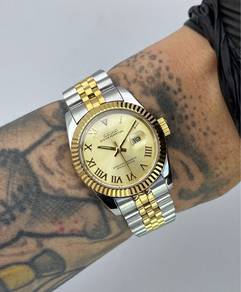 Custom Seiko Mod 31mm 2-tone Gold Roman DateJust