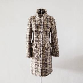 Tweeted Long Trench Coat