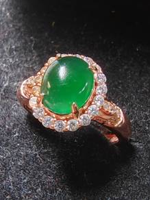 Hijau Tua Ais Kaca 100% Jadeit Burma Asli Type A