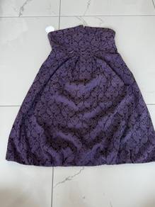 Purple floral lace dress short