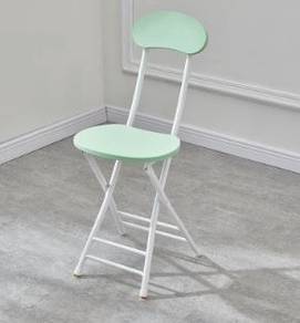 Light Green White leg Plastic round foldable chair